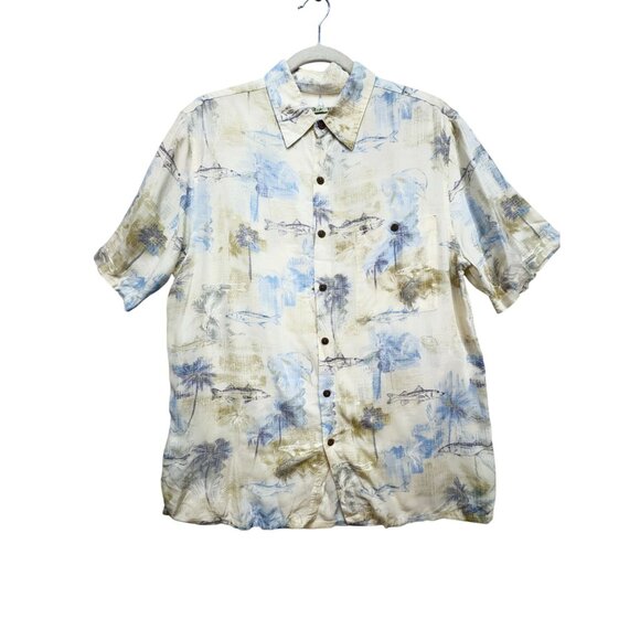Batak Bay Mens Hawaiian Button Up Shirt Size M Tropical  Short-Sleeve - Picture 1 of 12